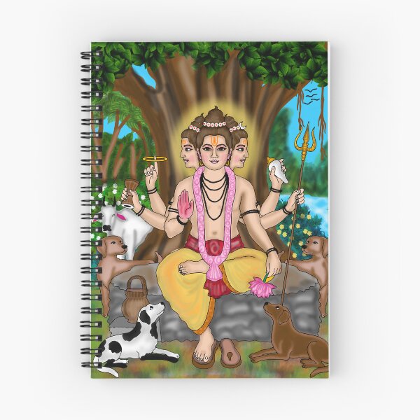 Item preview, Dattatreya Digital Drawing | Hindu Deity Spiritual Artwork designed and sold by Harshit_Digital_Arts.