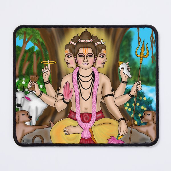 Item preview, Dattatreya Digital Drawing | Hindu Deity Spiritual Artwork designed and sold by Harshit_Digital_Arts.