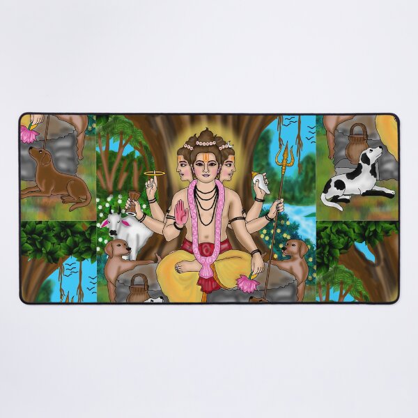 Item preview, Dattatreya Digital Drawing | Hindu Deity Spiritual Artwork designed and sold by Harshit_Digital_Arts.