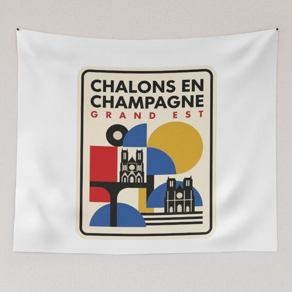 Item preview, Retro Chalons En Champagne Bauhaus Geometric Skyline designed and sold by k3rstman1.