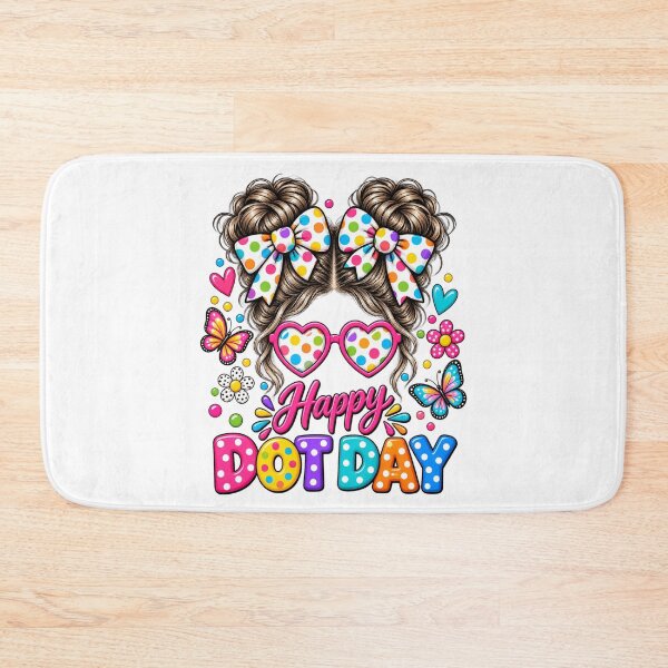 Item preview, Happy Dot Cute Messy Bun Colorful Polka Dot Girl designed and sold by 76Valeria.