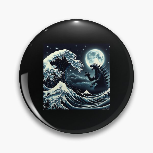Item preview, Great Wave And Godzilla In The Night designed and sold by MargarettaYeage.
