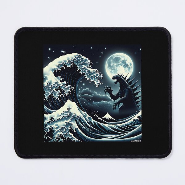 Item preview, Great Wave And Godzilla In The Night designed and sold by MargarettaYeage.