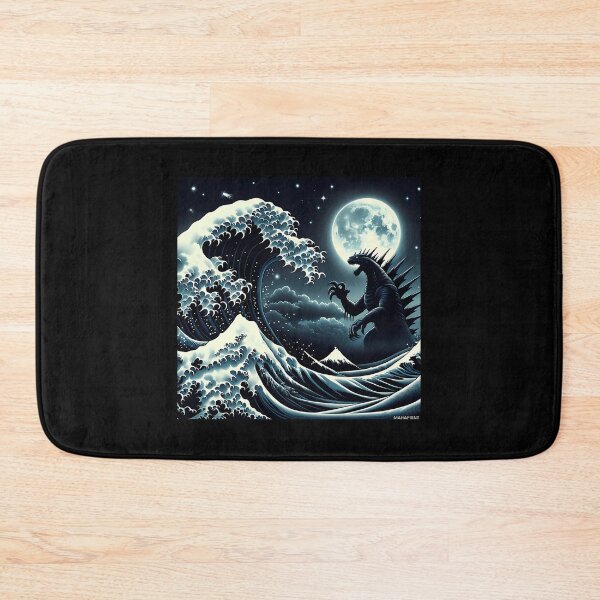 Item preview, Great Wave And Godzilla In The Night designed and sold by MargarettaYeage.