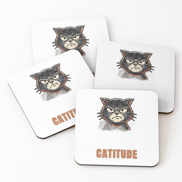 Item preview, Cattitude Funny Grumpy Cat T-Shirt designed and sold by Worn and Witty.