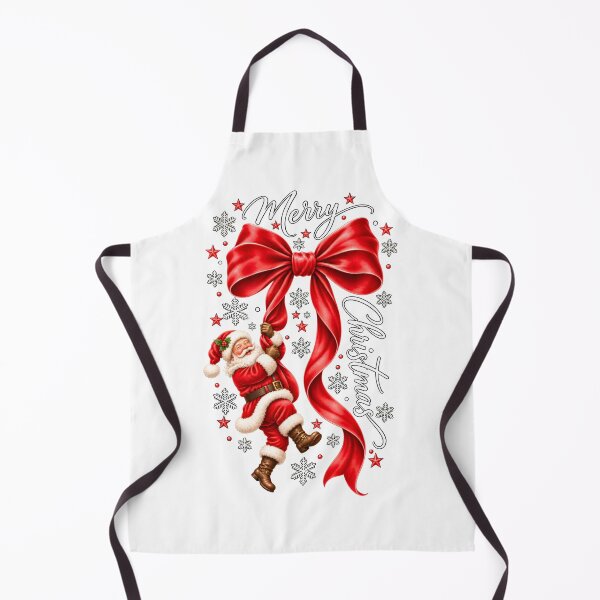 Item preview, Merry Christmas Santa Claus Swinging Giant Red Bow Holiday Graphic designed and sold by DYAFLK.