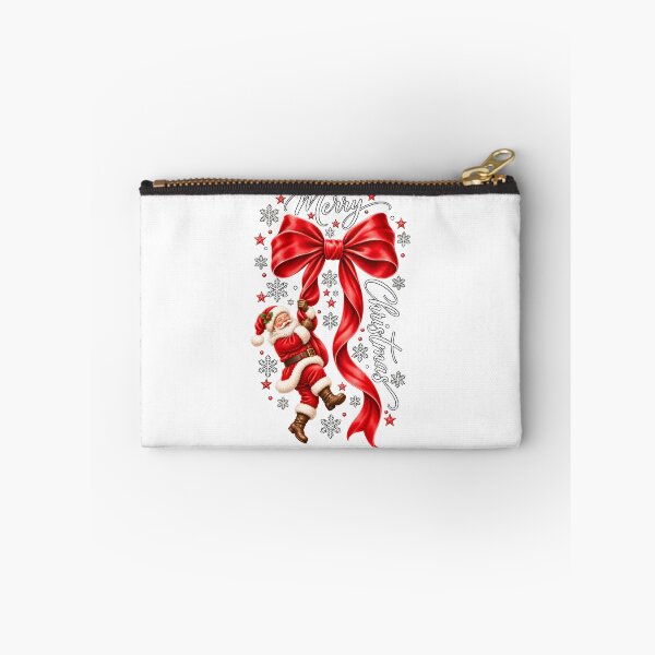 Item preview, Merry Christmas Santa Claus Swinging Giant Red Bow Holiday Graphic designed and sold by DYAFLK.