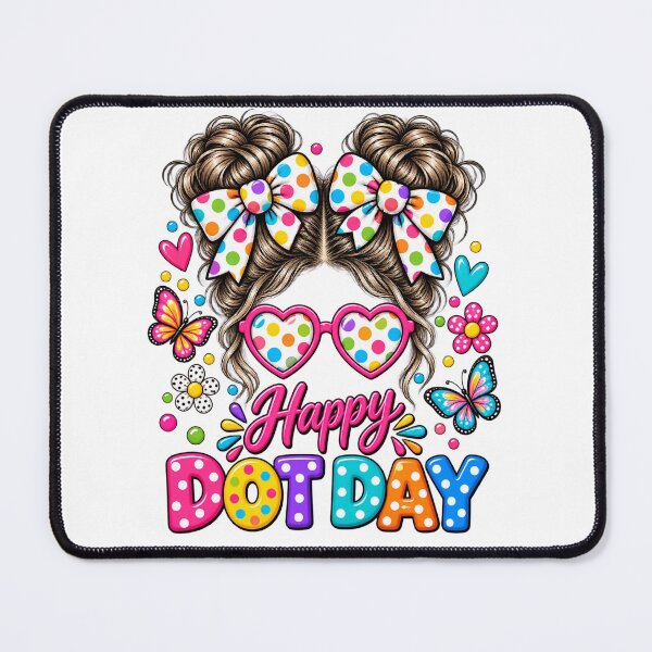 Item preview, Happy Dot Cute Messy Bun Colorful Polka Dot Girl designed and sold by 76Valeria.