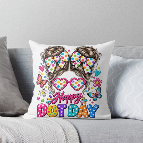 Item preview,  Happy Dot Cute Messy Bun Colorful Polka Dot Girl designed and sold by 76Valeria.