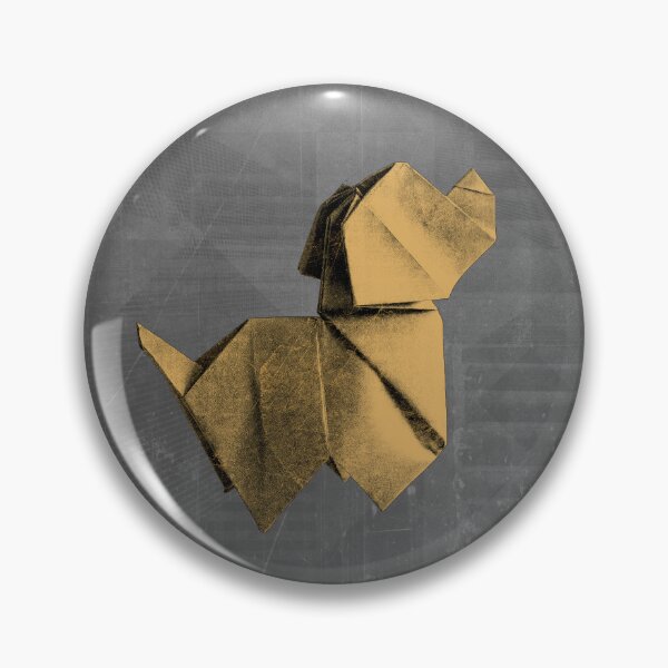 Item preview, Folded Yellow Paper Origami Dog Geometric Sculpture designed and sold by Ghoul Enterprises.