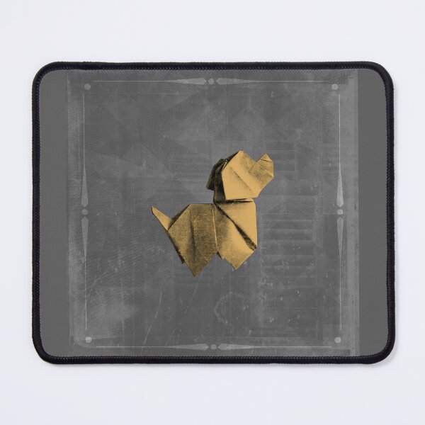 Item preview, Folded Yellow Paper Origami Dog Geometric Sculpture designed and sold by Ghoul Enterprises.