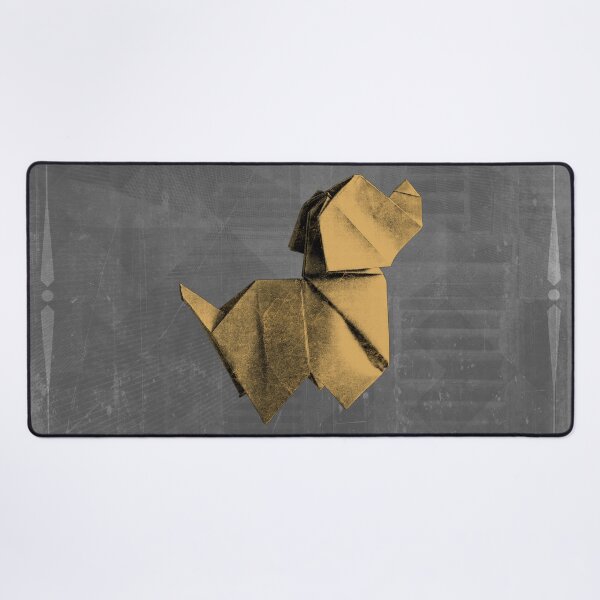 Item preview, Folded Yellow Paper Origami Dog Geometric Sculpture designed and sold by Ghoul Enterprises.