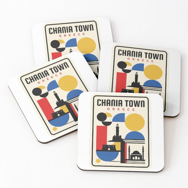Item preview, Retro Chania Town Bauhaus Geometric Skyline designed and sold by k3rstman1.