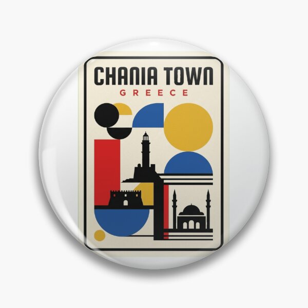Item preview, Retro Chania Town Bauhaus Geometric Skyline designed and sold by k3rstman1.