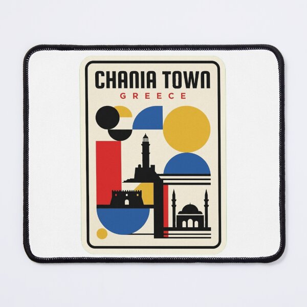 Item preview, Retro Chania Town Bauhaus Geometric Skyline designed and sold by k3rstman1.