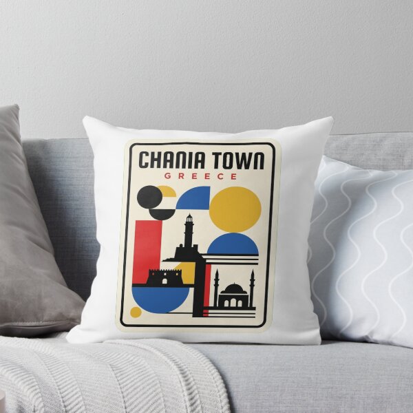Item preview, Retro Chania Town Bauhaus Geometric Skyline designed and sold by k3rstman1.