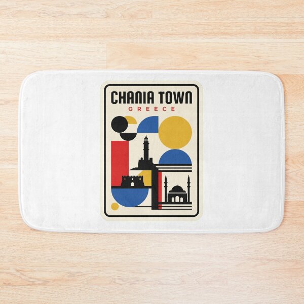 Item preview, Retro Chania Town Bauhaus Geometric Skyline designed and sold by k3rstman1.