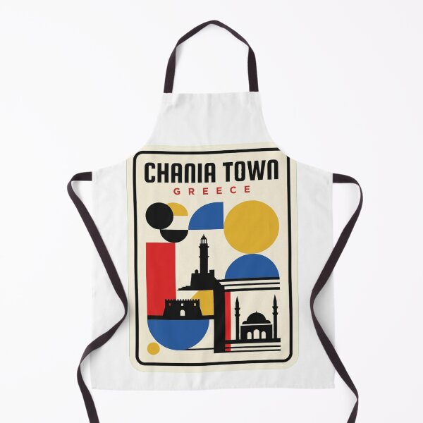 Item preview, Retro Chania Town Bauhaus Geometric Skyline designed and sold by k3rstman1.