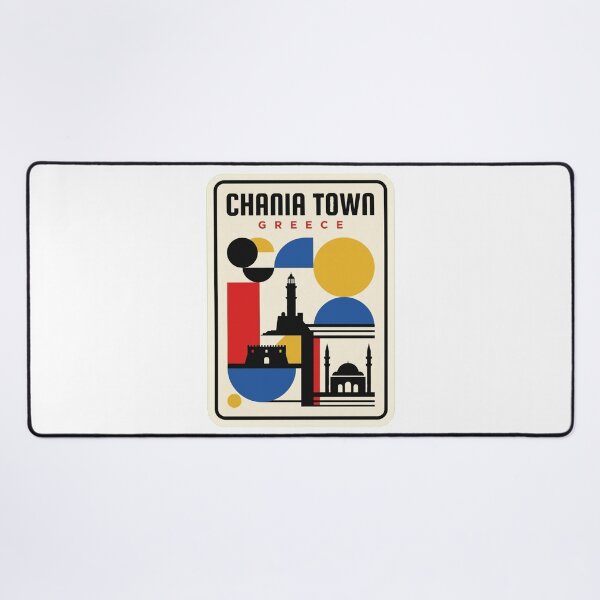 Item preview, Retro Chania Town Bauhaus Geometric Skyline designed and sold by k3rstman1.