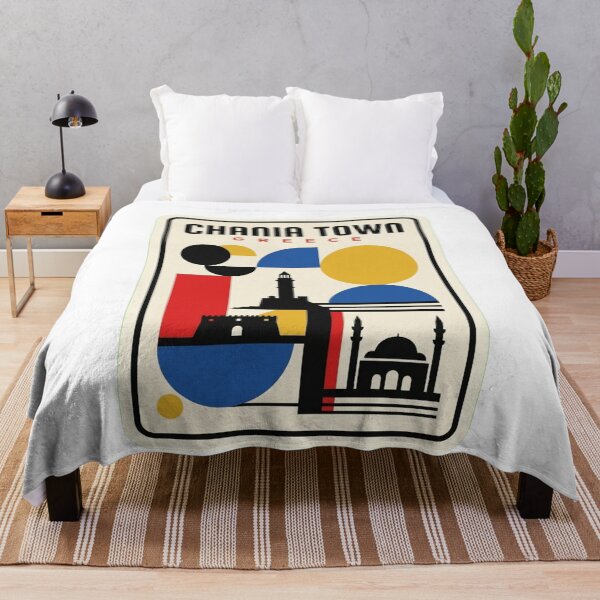 Item preview, Retro Chania Town Bauhaus Geometric Skyline designed and sold by k3rstman1.
