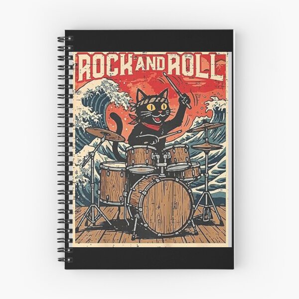 Item preview, Rock and Roll Black Cat Drums Funny Rocker Men Women Kids designed and sold by AmberWild.
