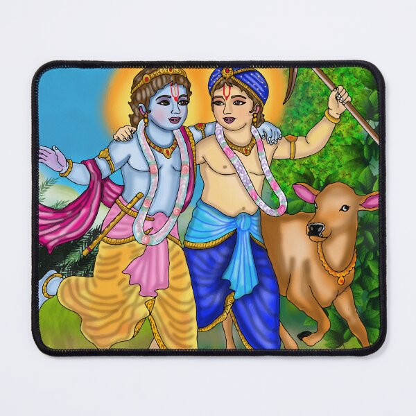 Item preview, Krishna Balram Digital Drawing | Hindu Brothers Spiritual Artwork designed and sold by Harshit_Digital_Arts.