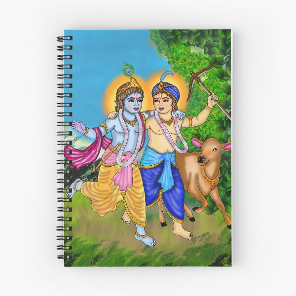 Item preview, Krishna Balram Digital Drawing | Hindu Brothers Spiritual Artwork designed and sold by Harshit_Digital_Arts.