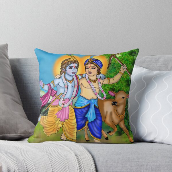 Item preview, Krishna Balram Digital Drawing | Hindu Brothers Spiritual Artwork designed and sold by Harshit_Digital_Arts.