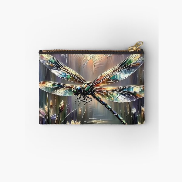Item preview, Dragonfly Over Water Lily Pond Textured Oil Painting designed and sold by SellingWSarah17.