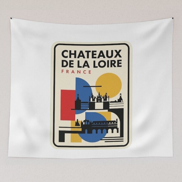 Item preview, Retro Chateaux De La Loire Bauhaus Geometric Skyline designed and sold by k3rstman1.