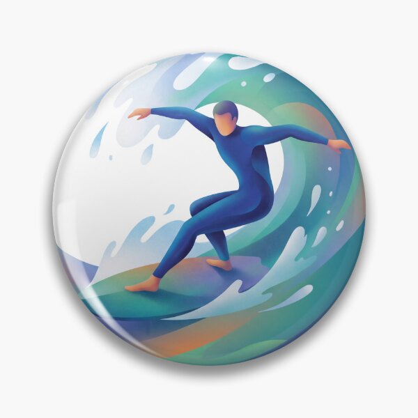 Item preview, Retro Wave Surfer Riding a Barrel designed and sold by gladymar2015.