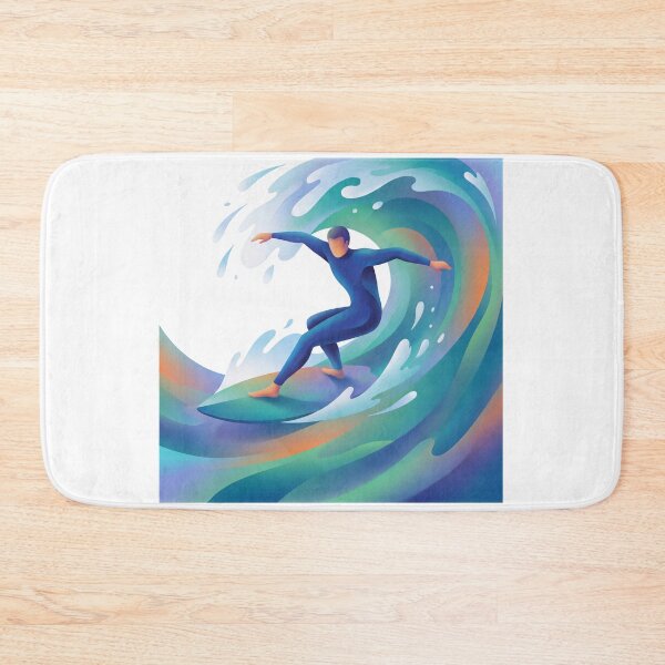 Item preview, Retro Wave Surfer Riding a Barrel designed and sold by gladymar2015.