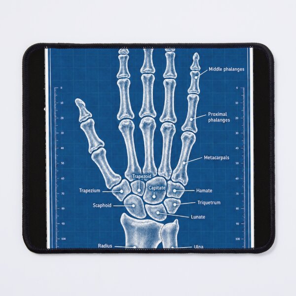 Item preview, Anatomy - Hand Bones Blueprint - Physical Therapy Sticker designed and sold by isokinetic.