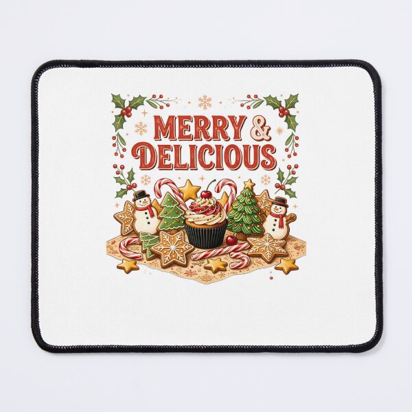 Item preview, Merry And Delicious Christmas Baking Cookies Cupcake Retro Holiday designed and sold by DYAFLK.