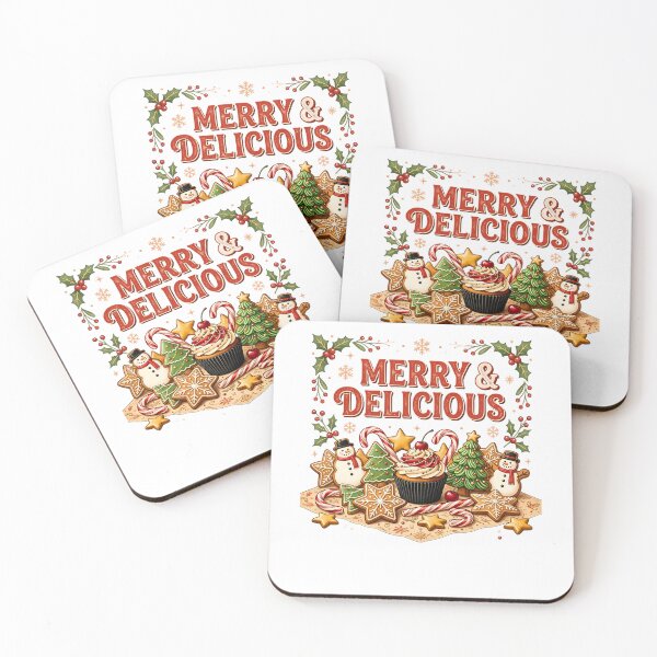 Item preview, Merry And Delicious Christmas Baking Cookies Cupcake Retro Holiday  designed and sold by DYAFLK.