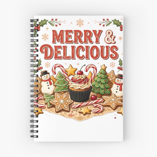Item preview, Merry And Delicious Christmas Baking Cookies Cupcake Retro Holiday  designed and sold by DYAFLK.