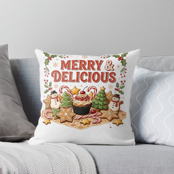 Item preview, Merry And Delicious Christmas Baking Cookies Cupcake Retro Holiday  designed and sold by DYAFLK.