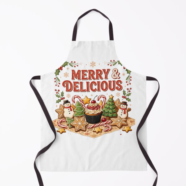 Item preview, Merry And Delicious Christmas Baking Cookies Cupcake Retro Holiday  designed and sold by DYAFLK.