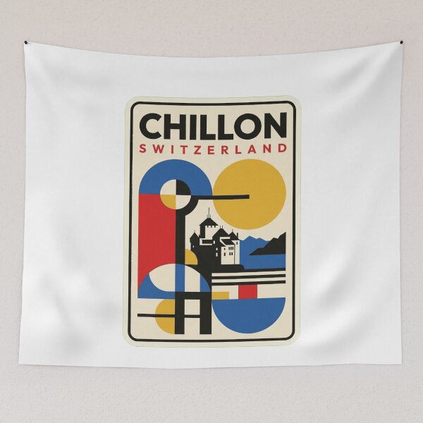 Item preview, Retro Chillon Bauhaus Geometric Skyline designed and sold by k3rstman1.