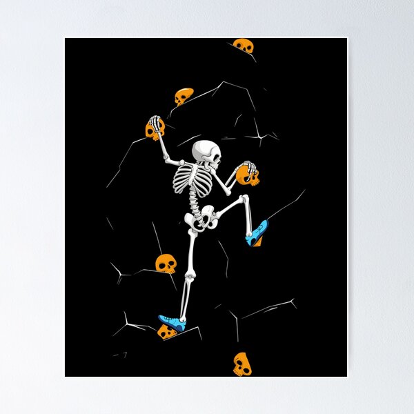 Artikelvorschau, Skeleton Climbing Boulder Wall Rock Spooky Halloween Climber entworfen und verkauft von AmberWild.
