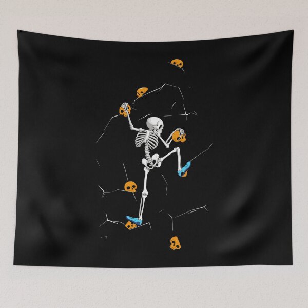 Item preview, Skeleton Climbing Boulder Wall Rock Spooky Halloween Climber designed and sold by AmberWild.