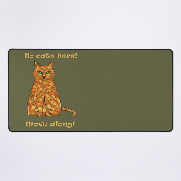 Item preview, Camouflaged cat: No cats here – move along! (Khaki background) designed and sold by yuretzius.