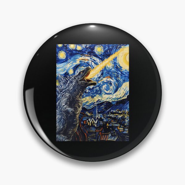 Item preview, Vincent Van Gojira Vincent Van Goghzilla Godzilla Destroying The Starry Night designed and sold by MargarettaYeage.