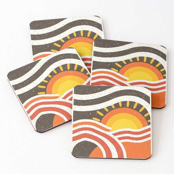 Item preview, Boho Sunrise Over Mountains: Abstract Minimalist Landscape designed and sold by DEC02.