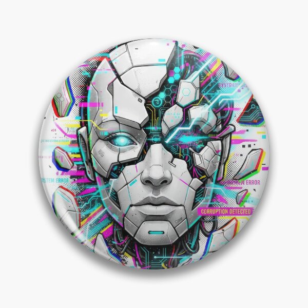 Item preview, Broken Cyberpunk Android Glitch Art Portrait designed and sold by Rahat3344.