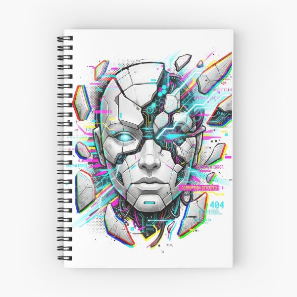 Item preview, Broken Cyberpunk Android Glitch Art Portrait designed and sold by Rahat3344.