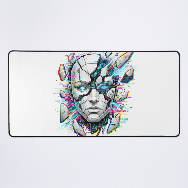 Item preview, Broken Cyberpunk Android Glitch Art Portrait designed and sold by Rahat3344.