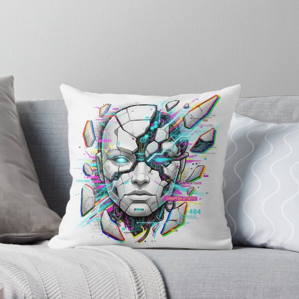 Item preview, Broken Cyberpunk Android Glitch Art Portrait designed and sold by Rahat3344.