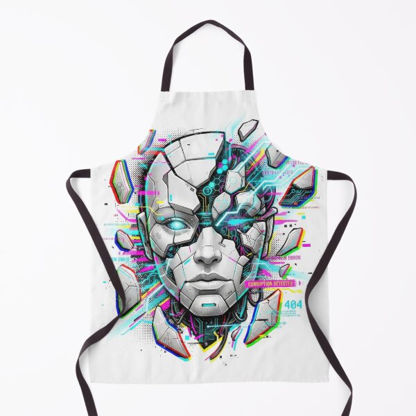 Item preview, Broken Cyberpunk Android Glitch Art Portrait designed and sold by Rahat3344.