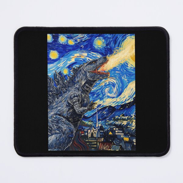Item preview, Vincent Van Gojira Vincent Van Goghzilla Godzilla Destroying The Starry Night designed and sold by MargarettaYeage.